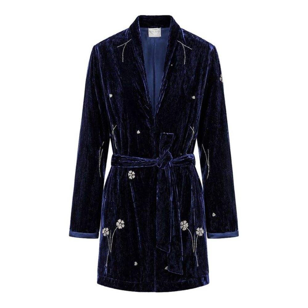 Forte Forte Women Embroidered Velvet Kimono With Belt